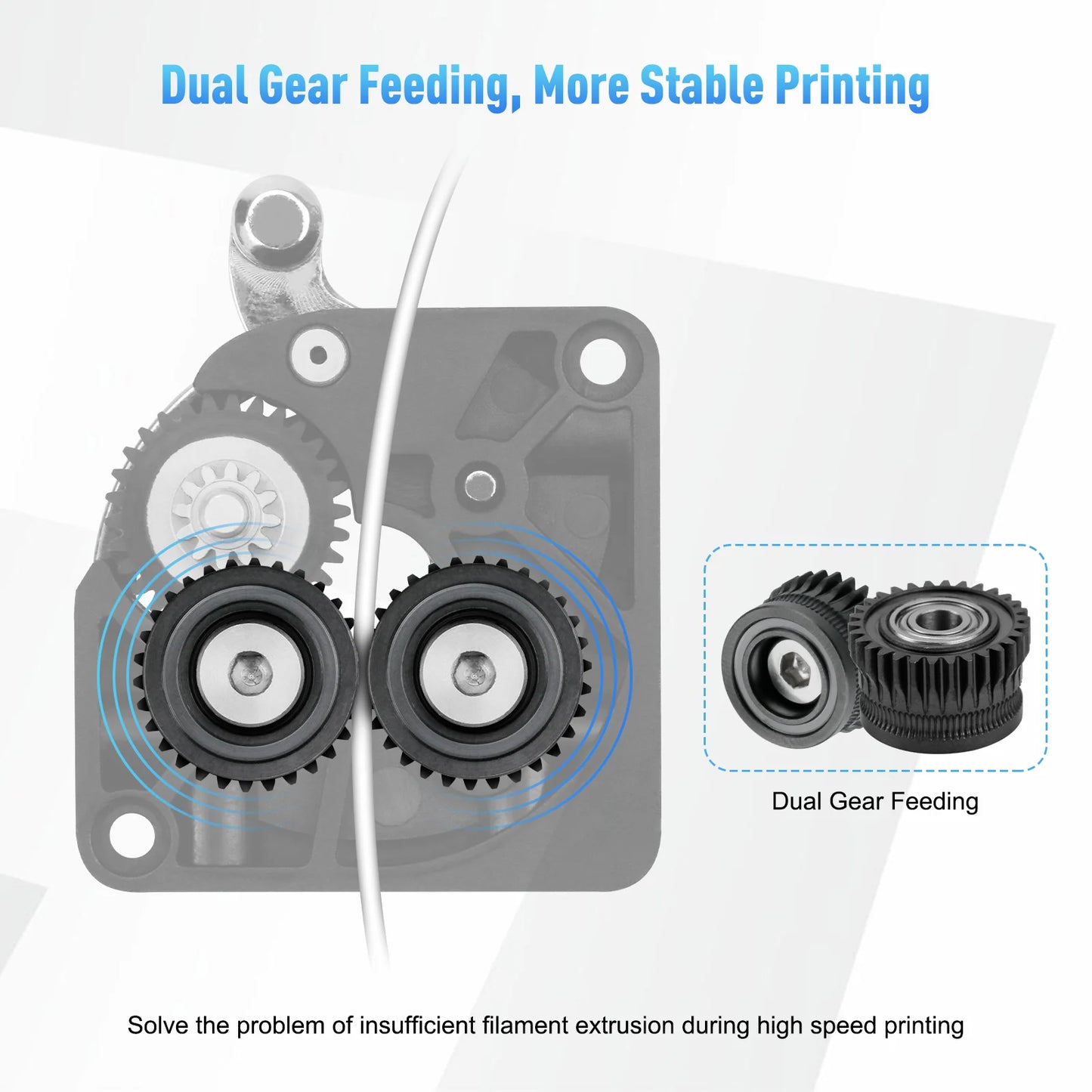 K1/K1C Filament Extruder Gear Set for Creality printer in black