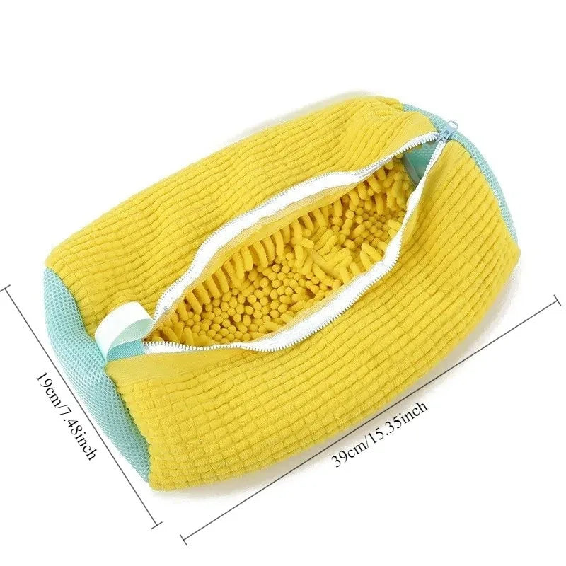 Washing Shoes Bag Shoe Protector Fluffy fibbers Polyester YELLOW - klmarket.uk