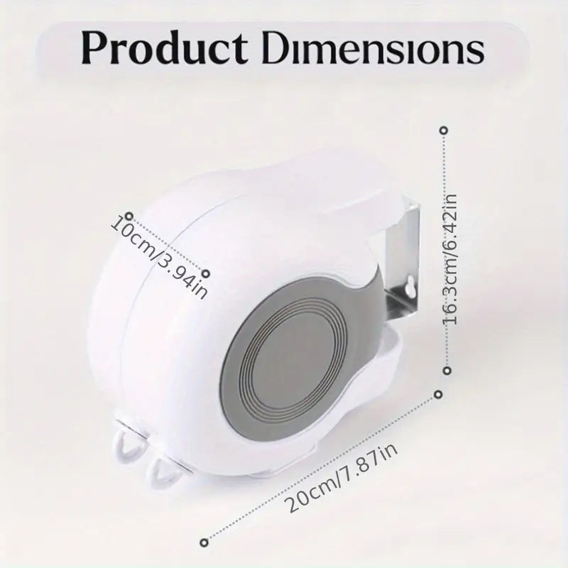 Wall-Mounted Dual Retractable Rope, Heavy-Duty Laundry Drying Line WHITE - klmarket.uk