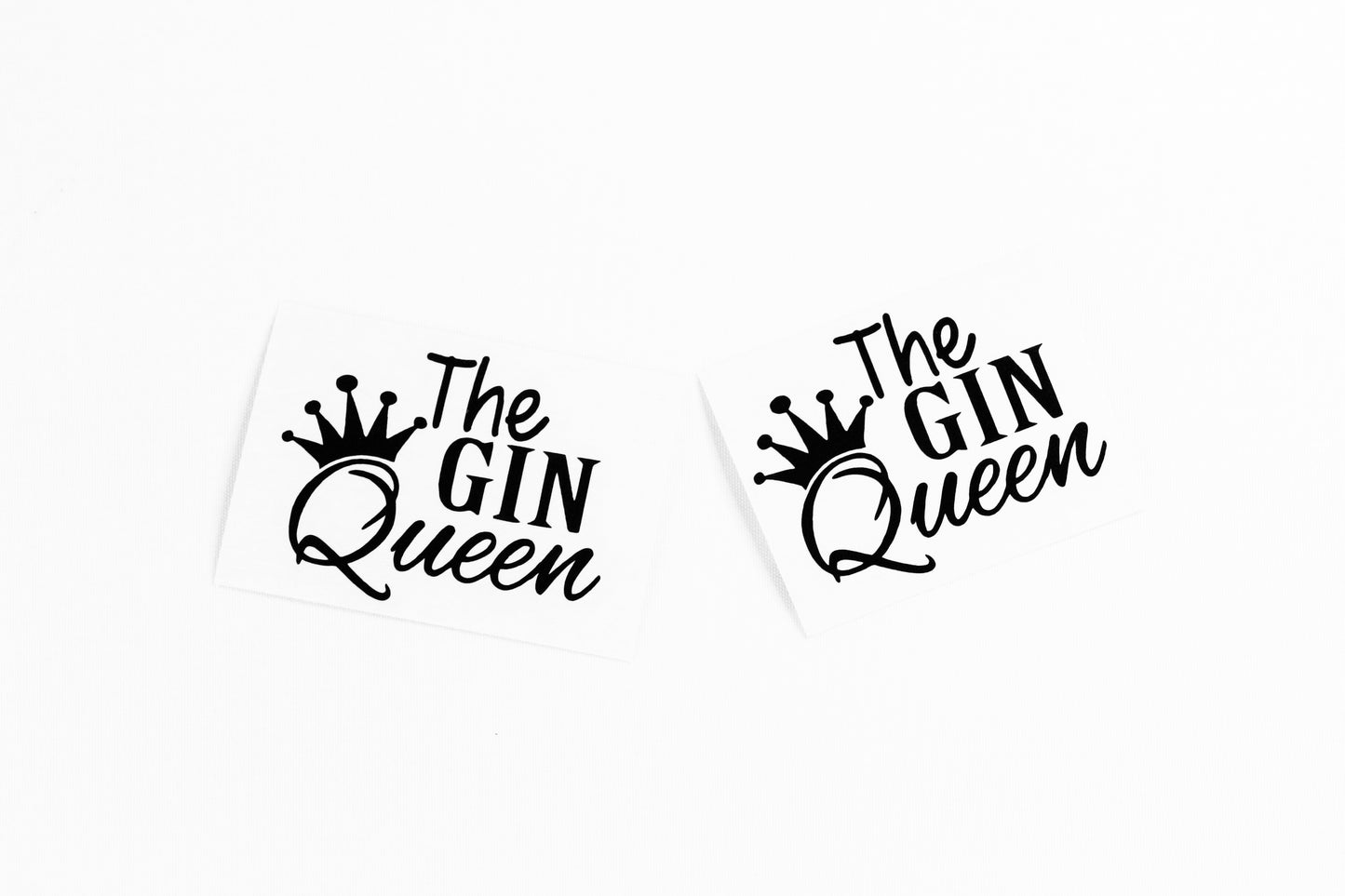 2x The Gin Queen Personalised Glass Stickers - Vinyl Decal