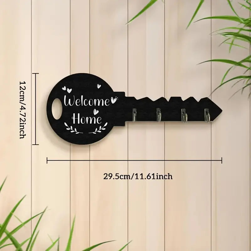 Wooden Key Holder with Hooks - Easy Wall Mount, Space-Saving Organizer for Keys - klmarket.uk