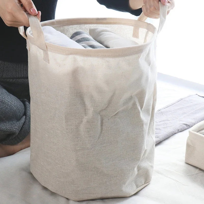 Foldable Compact Laundry Basket with text ''Laundry today or naked tomorrow''