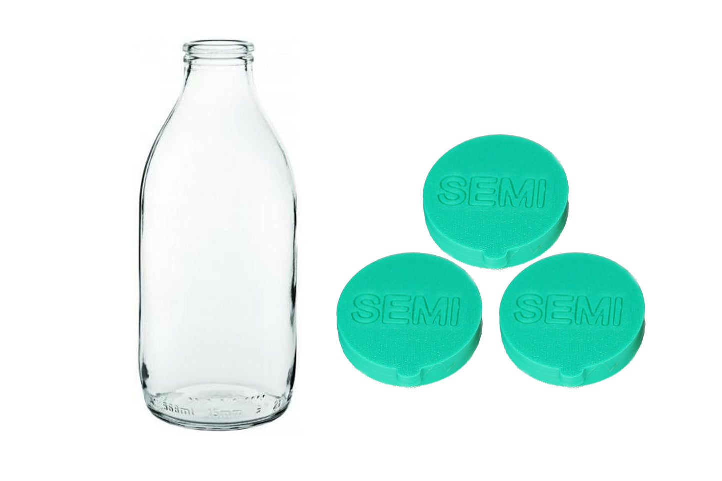 3x Green Semi Skimmed Milk Tops Caps Lids For Classic 1 pint Glass Milk Bottle - klmarket.uk