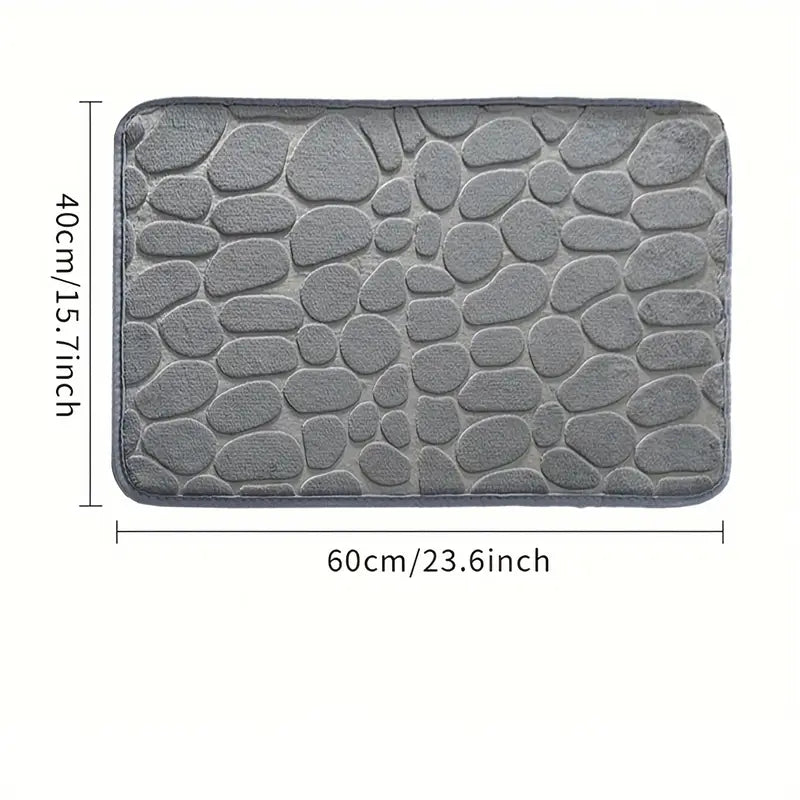 Non-Slip Bath Mat Quick Absorbent Drying Bathroom Rug Floor Carpet Grey