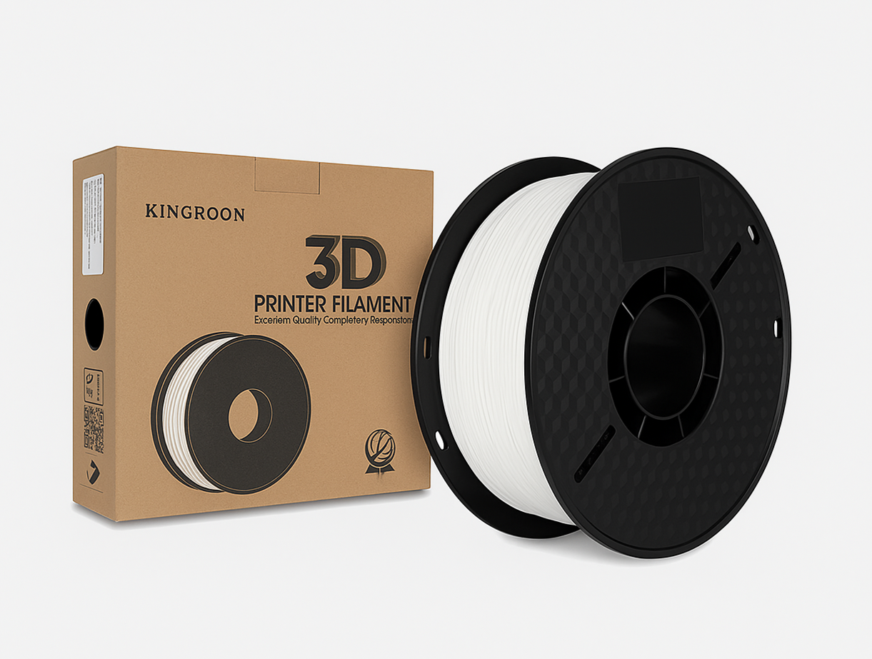 Kingroon PETG 3D Printer Filament 1KG/Roll 1.75mm WHITE - klmrket.uk