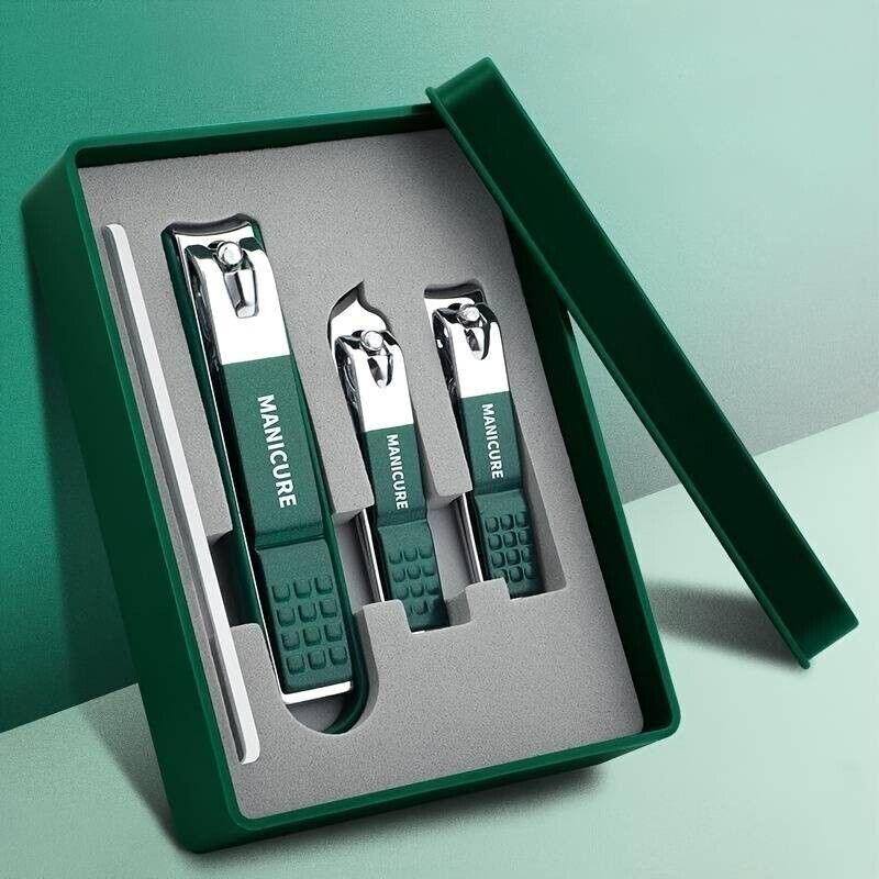 4 in 1 Manicure Pedicure Nail Clipper Set - Portable Tool Box Included