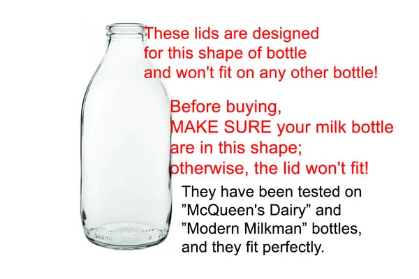 3x Oato Oat Drink Tops Caps Lids For Classic 1 pint Glass Milk Bottle