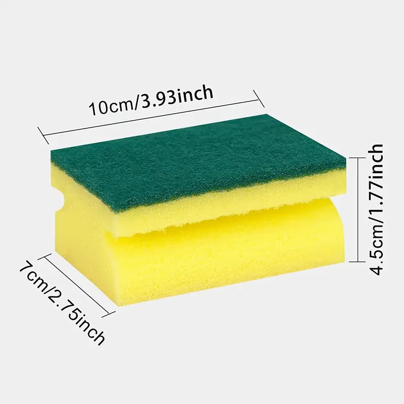 4x Sponge Scrub Double Sided Grinding Ergonomic Design Easy to Grip - klmarket.uk