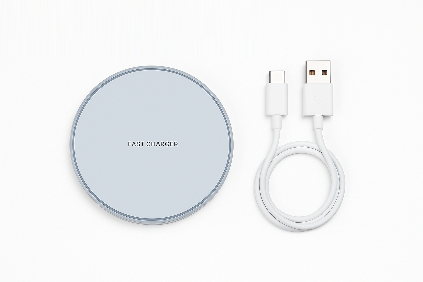 Fast Wireless Charger with small USB A to USB C Cable Lead Cord