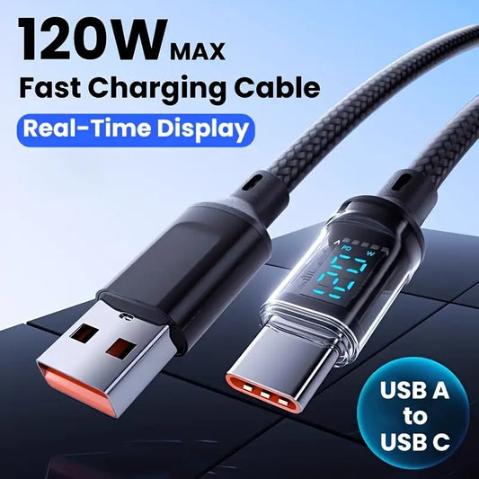 Fast Charging Cable USB A to USB C Data Transfer Lead Cord 2m