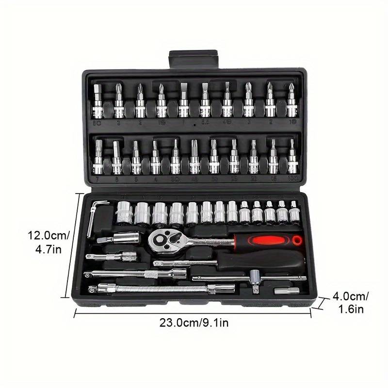 Small Socket Set Tools for Car Bike Repair and Home Use 46pcs