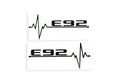 2x E92 ECG Heartbeat Love Car Bumper Stickers Window Tailgate Vinyl Decal - klmarket.uk