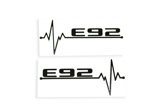 2x E92 ECG Heartbeat Love Car Bumper Stickers Window Tailgate Vinyl Decal - klmarket.uk
