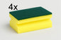 4x Sponge Scrub Double Sided Grinding Ergonomic Design Easy to Grip - klmarket.uk