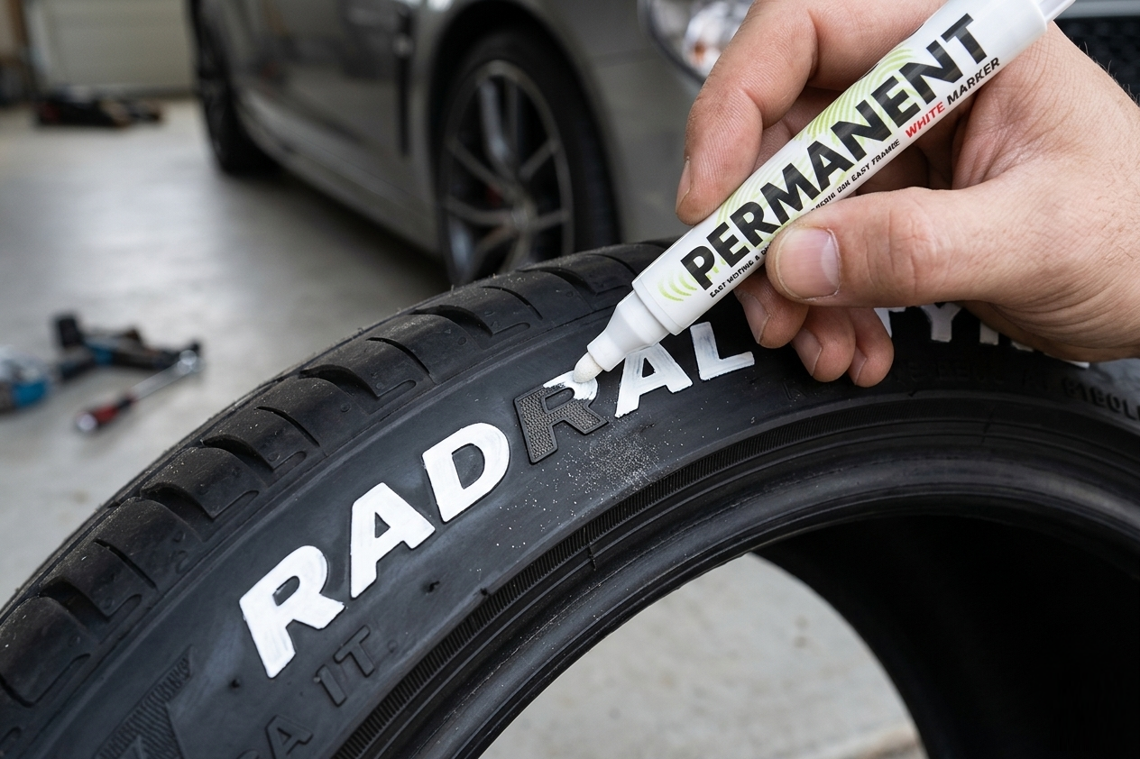 5x White Permanent Waterproof Paint Pen Marker Car Bike Tyre Tire Metal - klmarket.uk
