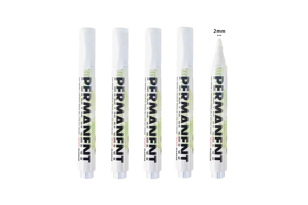 5x White Permanent Waterproof Paint Pen Marker Car Bike Tyre Tire Metal - klmarket.uk