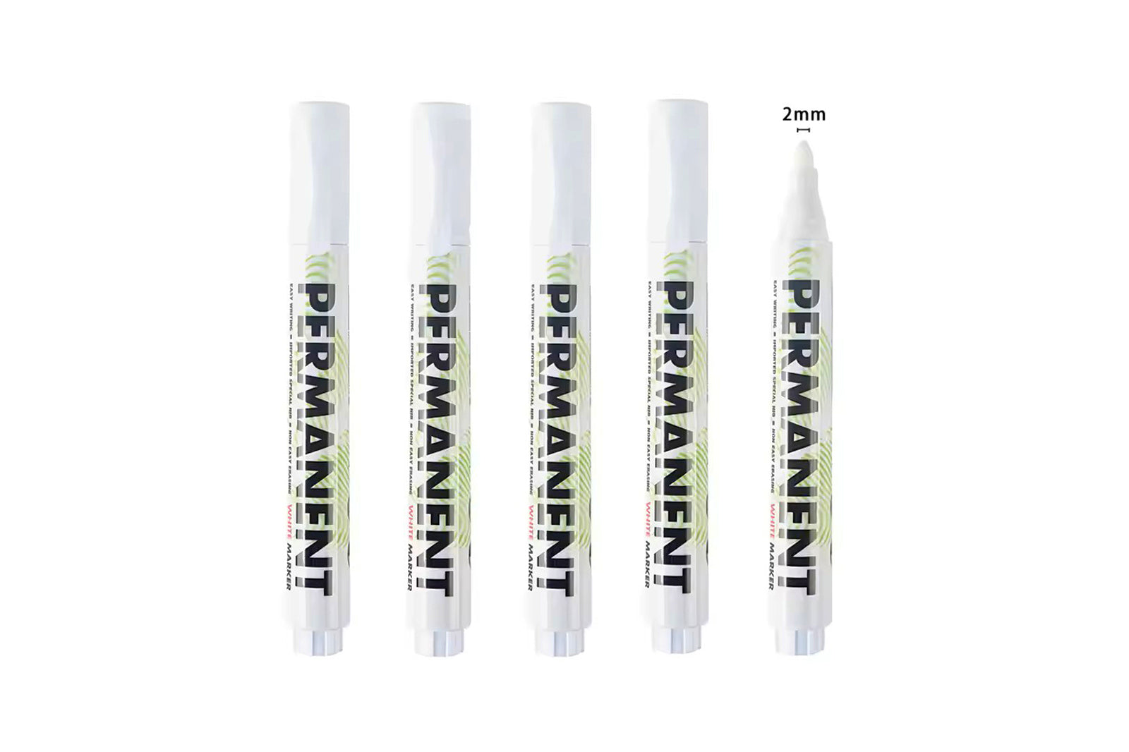 5x White Permanent Waterproof Paint Pen Marker Car Bike Tyre Tire Metal - klmarket.uk