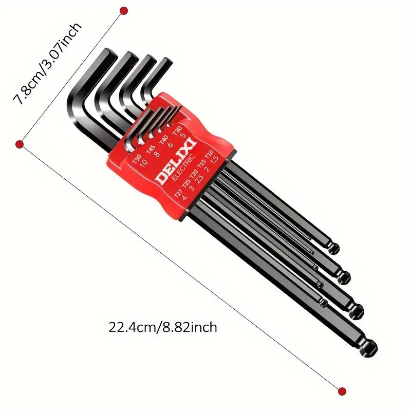 Hex Key Wrench Set, Multifunctional Allen Key Set 9pcs