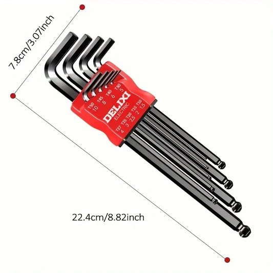 Hex Key Wrench Set, Multifunctional Allen Key Set 9pcs