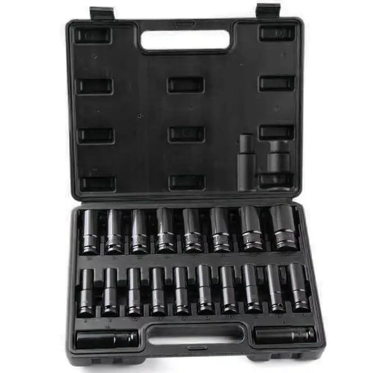 Heavy Duty 1/2" Deep Long Socket Set Tools for Car Bike Repair 20pcs
