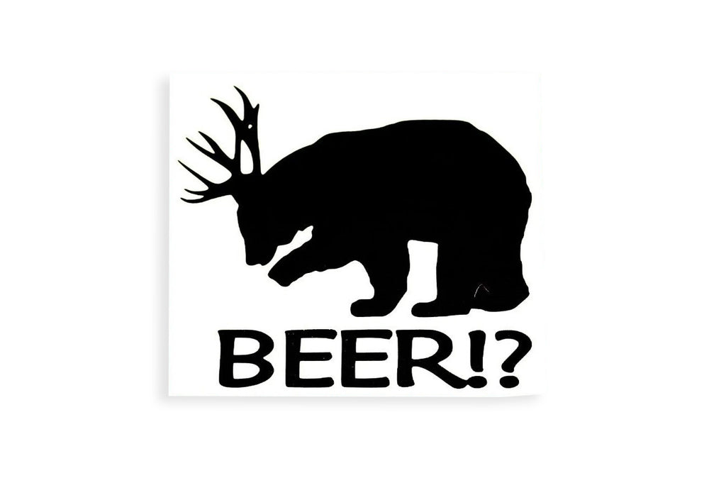 Beer? Deer + Bear  Funny Bumper Sticker Window Vinyl Decal SMALL - klmarket.uk