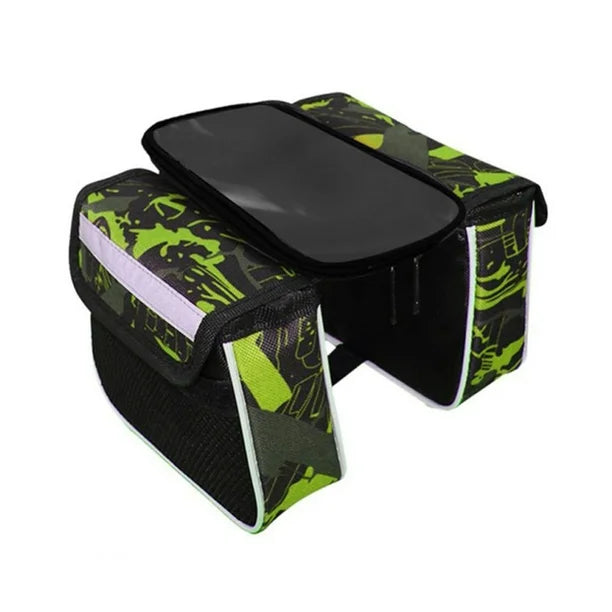 Bike Frame Bag Double Bag Saddle top Tube Bag With Slot For Mobile Phone - klmarket.uk