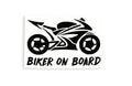 Biker on Board - Bumper Sticker Window Vinyl Decal - klmarket.uk
