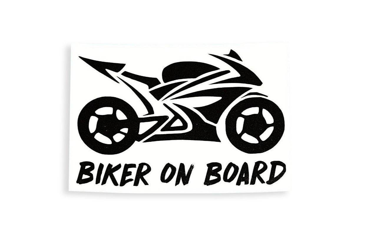 Biker on Board - Bumper Sticker Window Vinyl Decal - klmarket.uk
