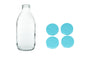 4x BLUE WHOLE Classic 1 pint Glass Milk Bottle Tops Caps Lids - klmarket.uk