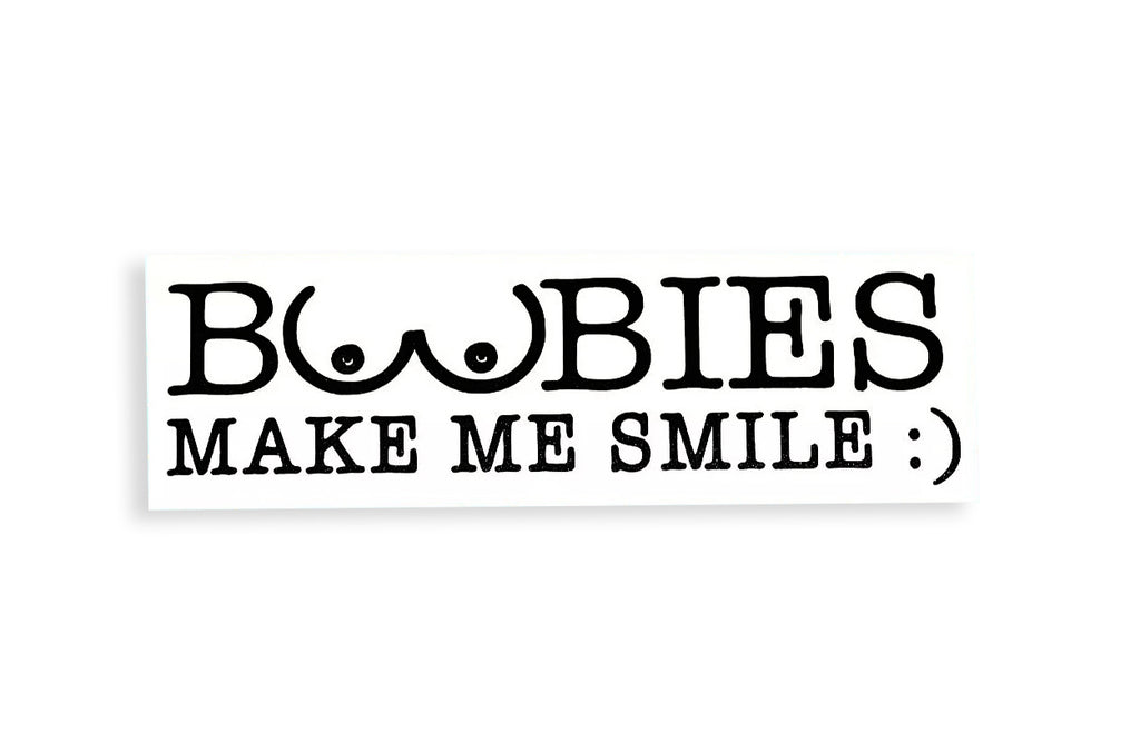 Boobies Make Me Smile Car Van Tailgate Window Sticker Vinyl Decal  - klmarket.uk