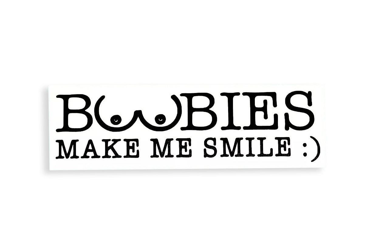 Boobies Make Me Smile Car Van Tailgate Window Sticker Vinyl Decal  - klmarket.uk