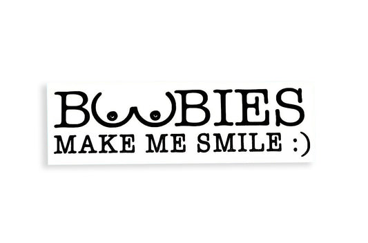 Boobies Make Me Smile Car Van Tailgate Window Sticker Vinyl Decal  - klmarket.uk