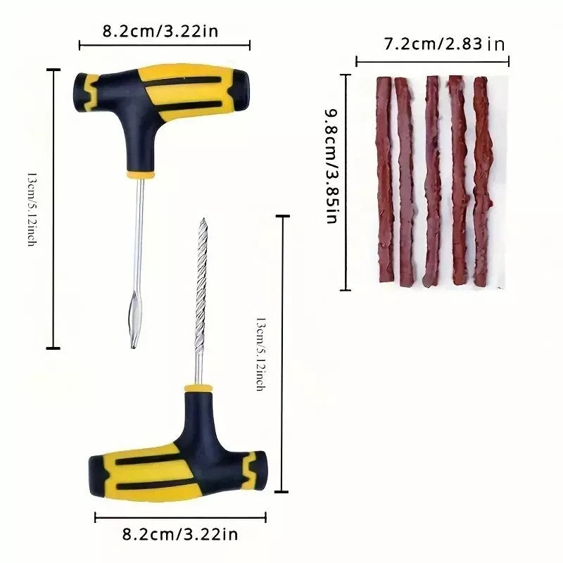 Car Tire Repair Kit with Emergency Tools, Plugs & Sealant - klmarket.uk