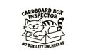 Cat Cardboard Box Inspector Funny Bumper Sticker Vinyl Decal - klmarket.uk