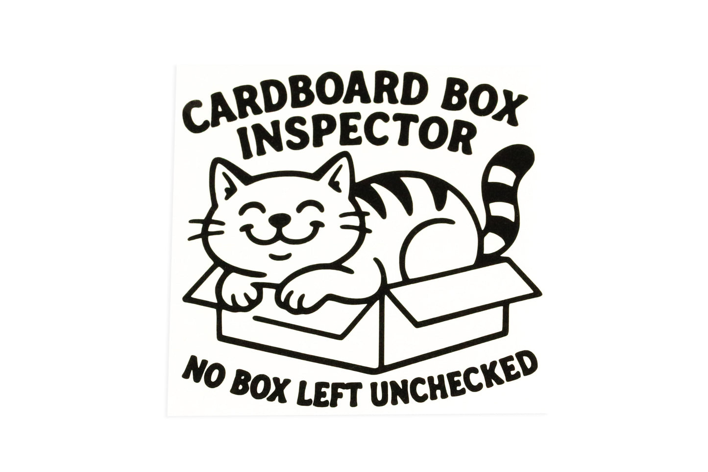 Cat Cardboard Box Inspector Funny Bumper Sticker Vinyl Decal - klmarket.uk