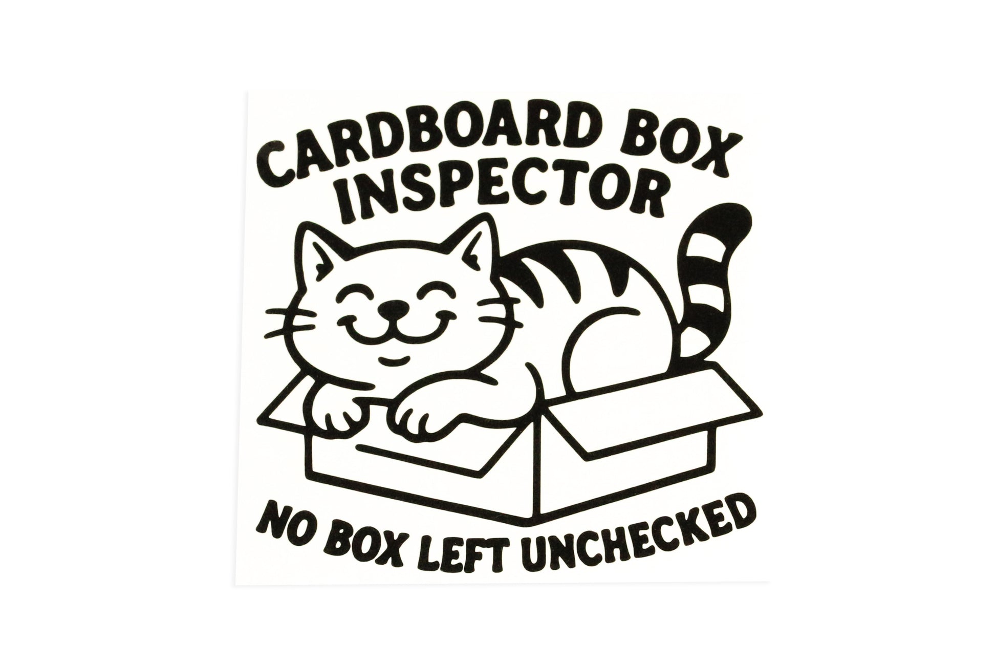 Cat Cardboard Box Inspector Funny Bumper Sticker Vinyl Decal - klmarket.uk