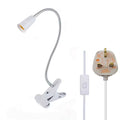 Clip-On Desk Lamp E27 Light Bulb Holder with Switch Flexible 240V - klmarket.uk