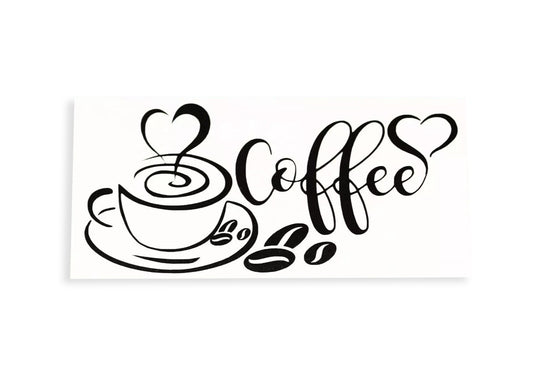 Coffee Cup Love Heart Shop Café Door Window Sticker Vinyl Decal - klmarket.uk