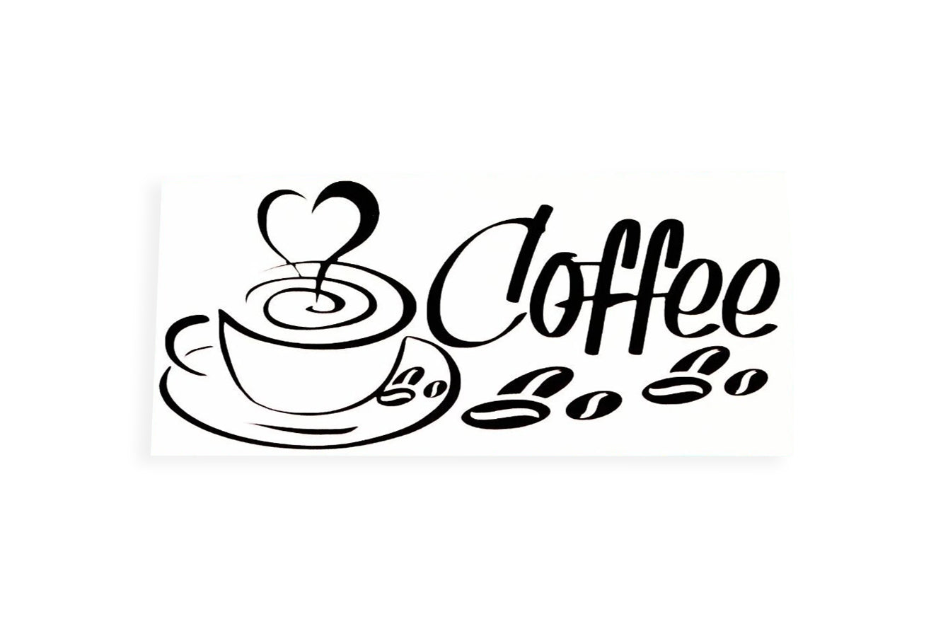 Coffee Cup Love Heart Shop Café Sticker - Window Vinyl Decal #2 - klmarket.uk
