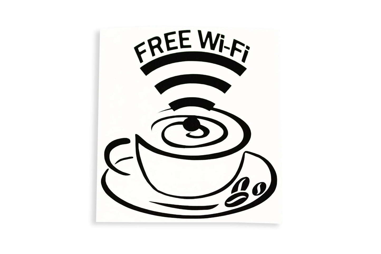 Coffee Cup Shop Café Door Wall Sticker FREE Wi-Fi Window Vinyl Decal - klmarket.uk