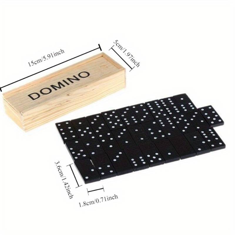 Board Game Dominoes 28pcs Black With Wooden Box - klmarket.uk