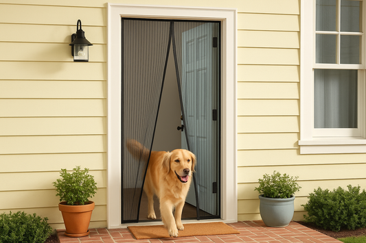 Magnetic Curtain Door Insect Protection Screen Door Mesh BLACK 90cm x 210cm
