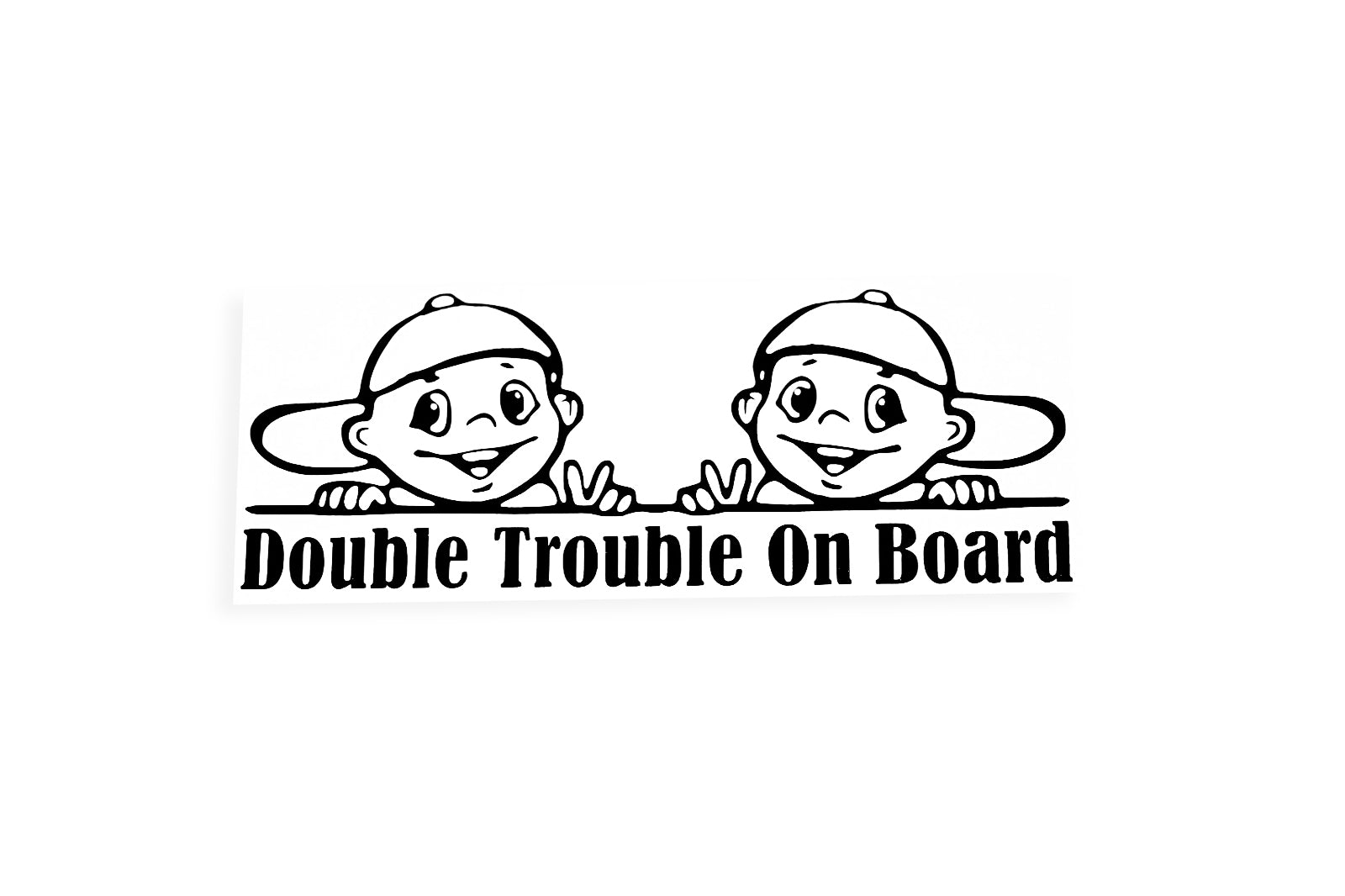 Double Trouble Brothers Twins Kids On Board Car Bumper Sticker Vinyl - klmarket.uk
