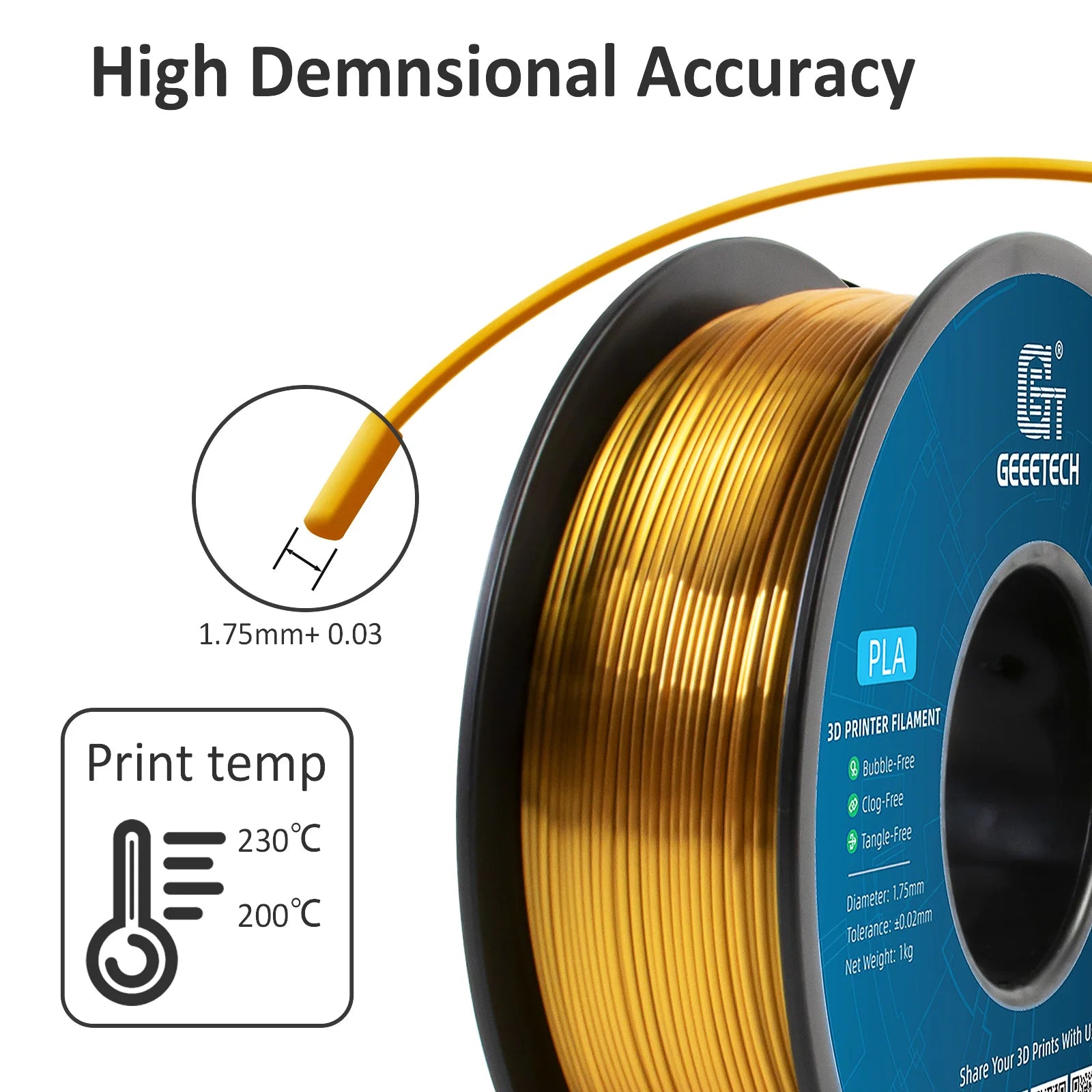 Geeetech GOLD PLA Silk