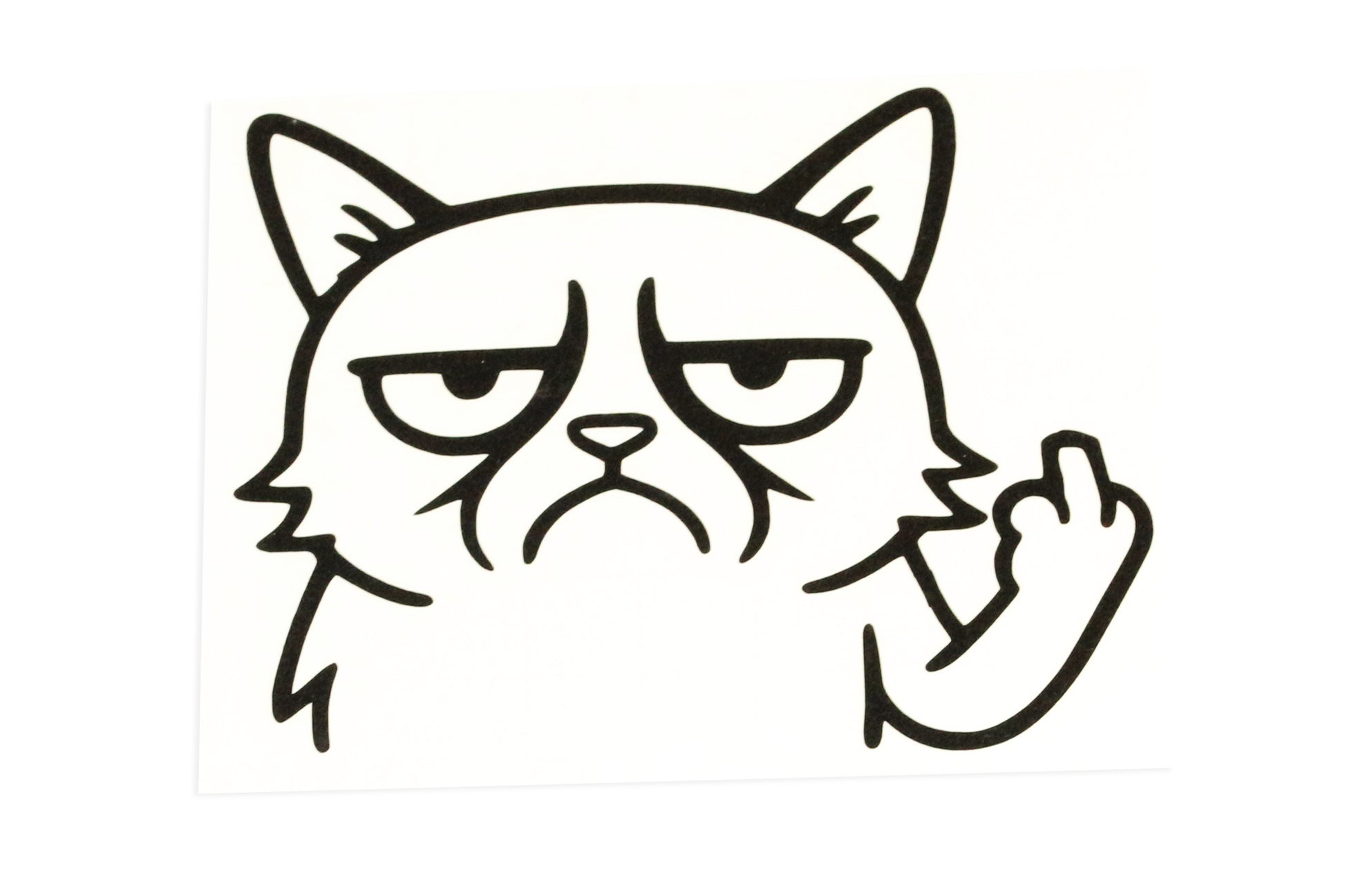 Grumpy Cat middle Finger Rude Funny Car Bumper Window Sticker Vinyl Decal - klmarket.uk