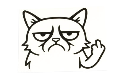 Grumpy Cat middle Finger Rude Funny Car Bumper Window Sticker Vinyl Decal - klmarket.uk