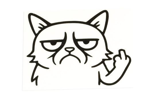 Grumpy Cat middle Finger Rude Funny Car Bumper Window Sticker Vinyl Decal - klmarket.uk