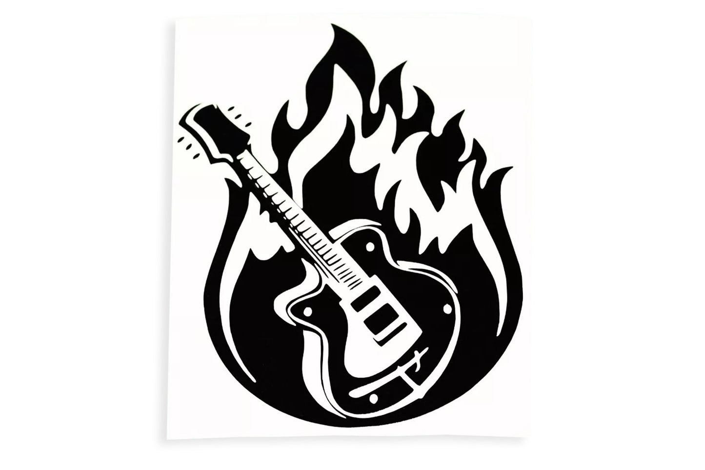 Guitar On Fire Music Love Car Bumper Sticker Tailgate Window Vinyl Decal - klmarket.uk