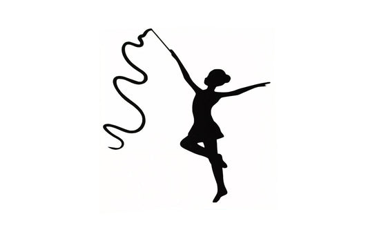 Gymnastic Girl with Ribbon Car Bumper Sticker Vinyl Decal #9 - klmarket.uk
