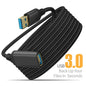 Braided USB 3.0 Extension Cable Data Transfer Lead Male to Female 3m BLACK